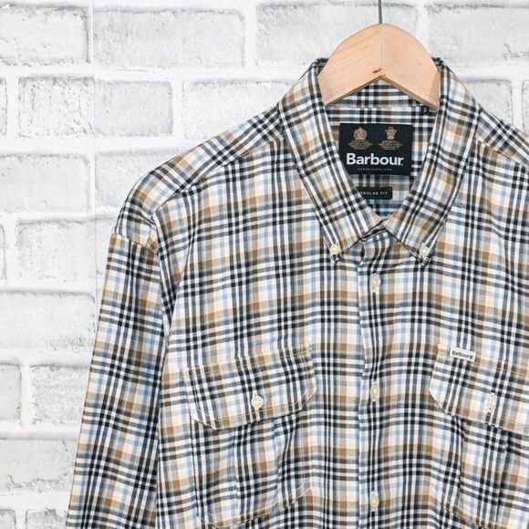 Barbour Men's Button Down Eastwick Shirt Multi color plaid cotton size Large reg - Picture 5 of 6